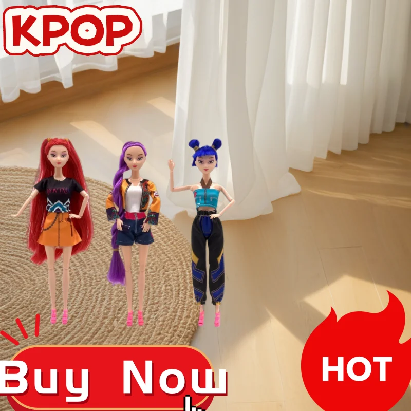 ฟิกเกอร์ของเล่นไลฟ์แอคชั่น Kpop Demon Hunters ปี 2025 รุ่นใหม่ รูมิ มิรา โซอี้ มิรา เพลงธีมแสงสีสันสดใส ของขวัญวันเกิดสำหรับเด็กผู้หญิง