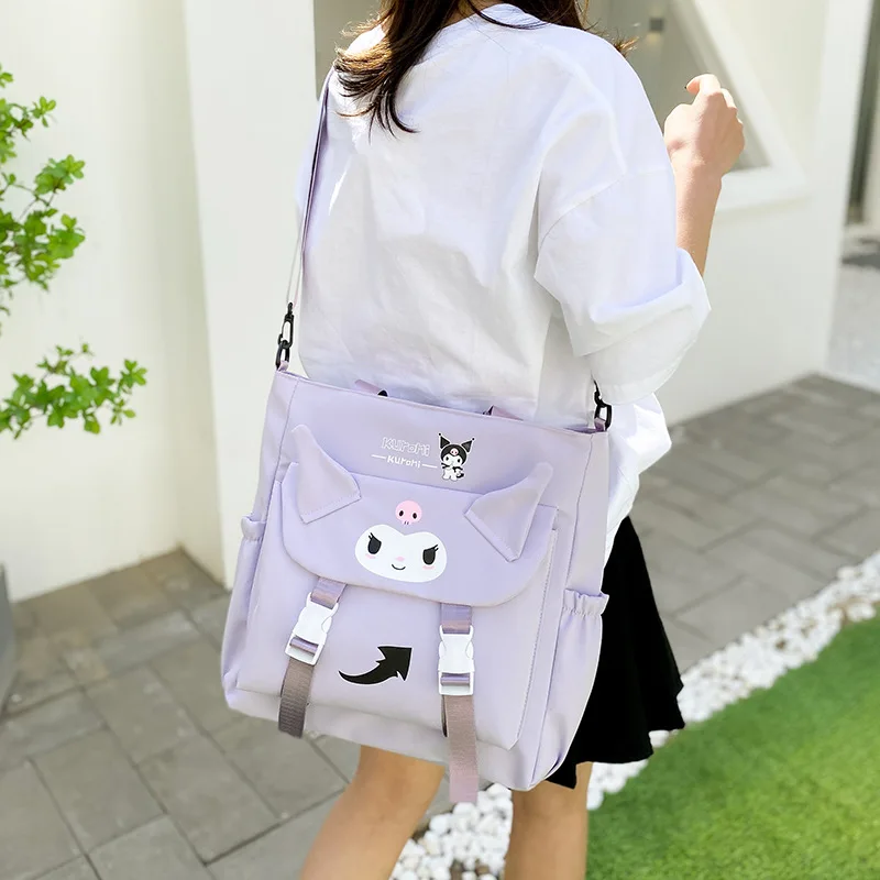 Kuromi Crossbody Bag Sanrio Tote Bag Schoolbag Handbag Storage Fashion Makeup Pouch Shoulder Bag Anime Figure Bagpack Girl Gift