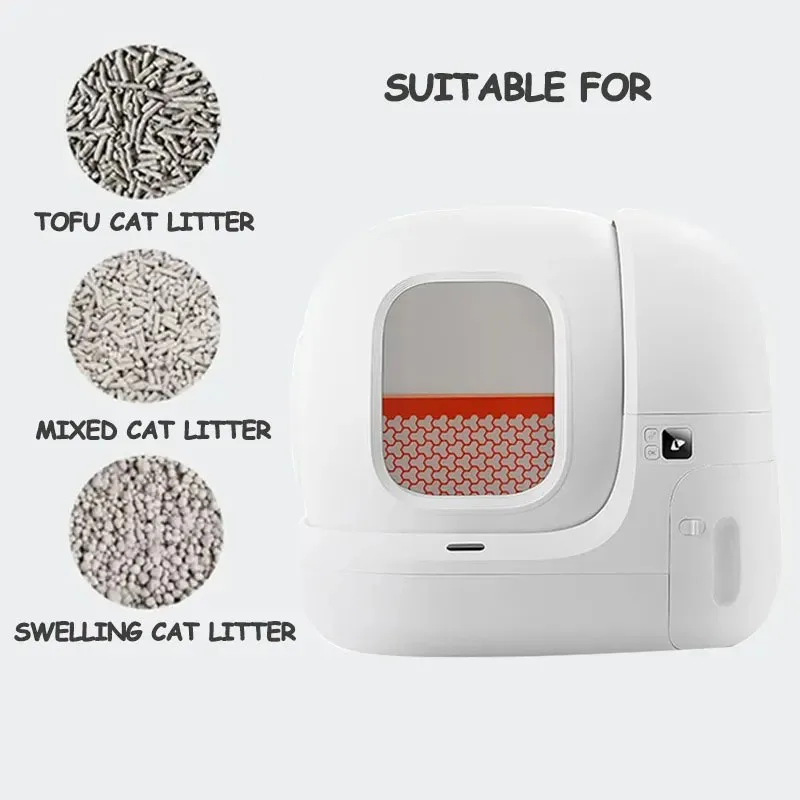 Semi Automatic Cat Toilet Electric Cat Litter Basin Deodorization Detachable Cleaning Sandboxes Cats Tray Low Entry Litter Box