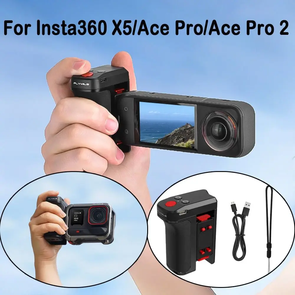 Quick Release Bluetooth Street Camera Handle Remote Control Street Grip Holder for Insta360 X5/Ace Pro/Ace Pro 2