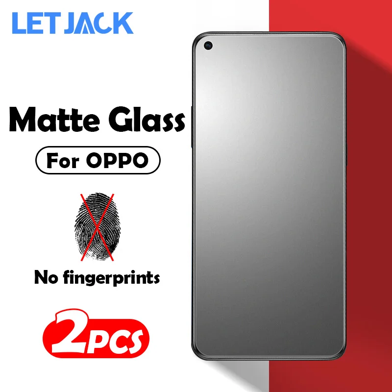 2Pcs Matte Tempered Glass on for Oppo Reno 7 6 5 4 Lite A52 A53 A54S A55 A72 A73 A74 A76 F17 F19 F21 Pro Glass Screen Protector