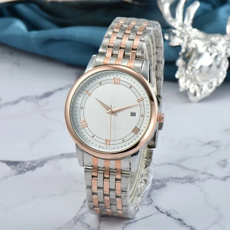 

Мужские роскошные кварцевые часы 2025 года, ремешок из нержавеющей стали, сапфировое стекло, светящийся календарь, хронограф, деловой повседневный стиль