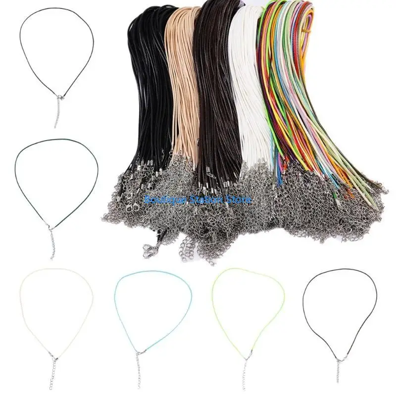 Y55F ضياء 1.5 مللي متر الجلود قلادة حبل مع المشبك قابل للتعديل حبل مضفر لصنع المجوهرات عقد دي اي واي سوار لوازم