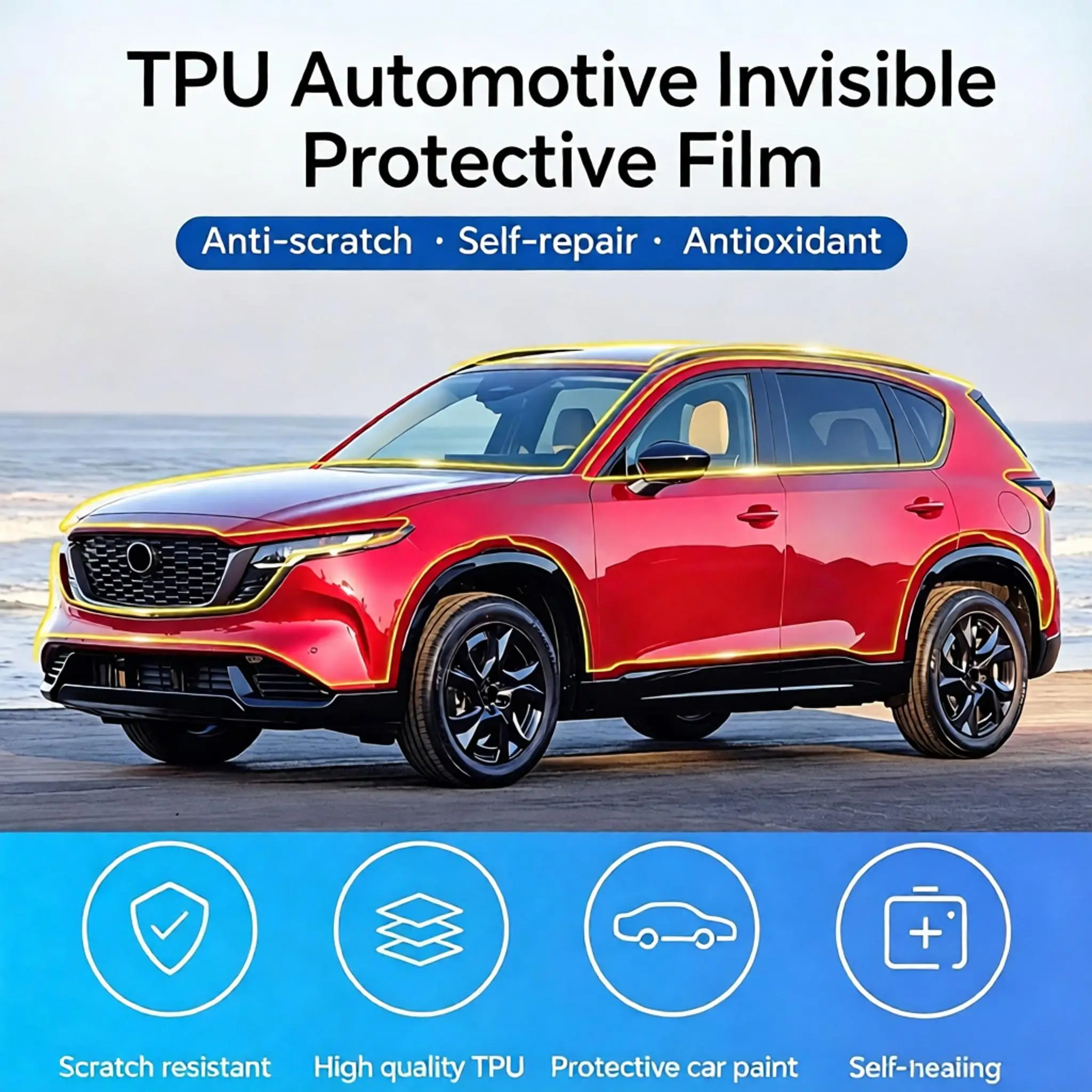 For Mazda CX-5 2026-2027 9Mil TPU Paint Protection Film Self-Healing Matte Clear Bra Pre-cut PPF Body Anti-Scratch Resistant