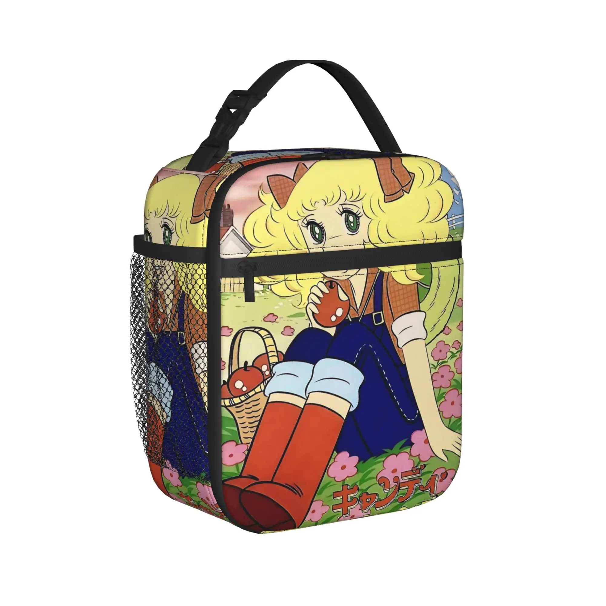 Candy Candy Lunch Bag  Portable Lunch Box Child Office Print Cooler Bag Vintage Oxford Thermal Tote Handbags