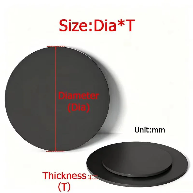 Large‑Size Black Polypropylene Board Round PP Plastic Sheets Plate Dia 200/250/300/350/400/450/490/600mm Thick 1‑30mm