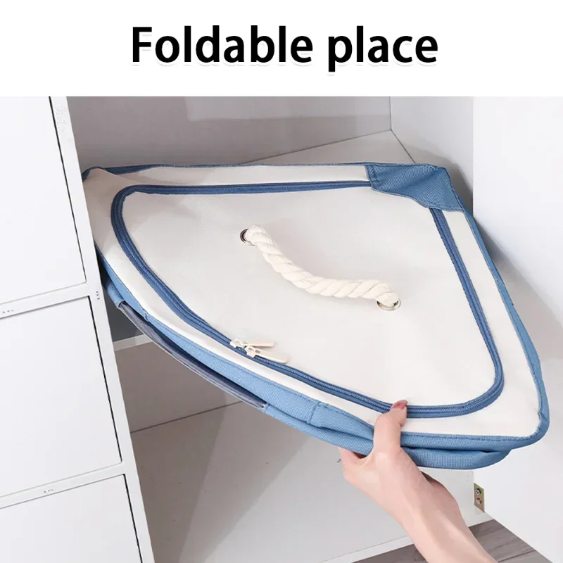 New Foldable Fan shaped Storage Box Corner Container with Handle Portable Oxford Cloth Organizer Box