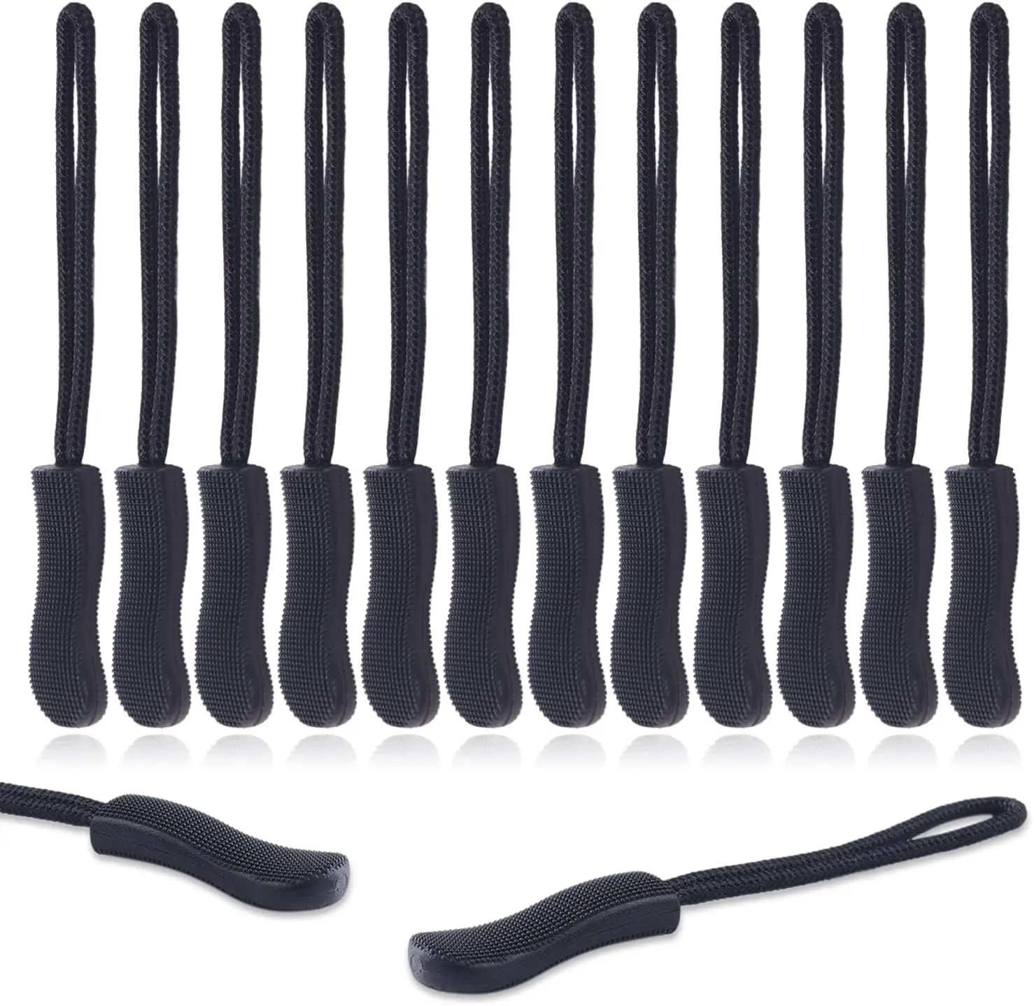 Correa de extensión de cremallera de repuesto de 12 piezas, etiqueta de repuesto deslizante de cremallera para bolsa de golf para mochilas, chaquetas, pantalones, botas