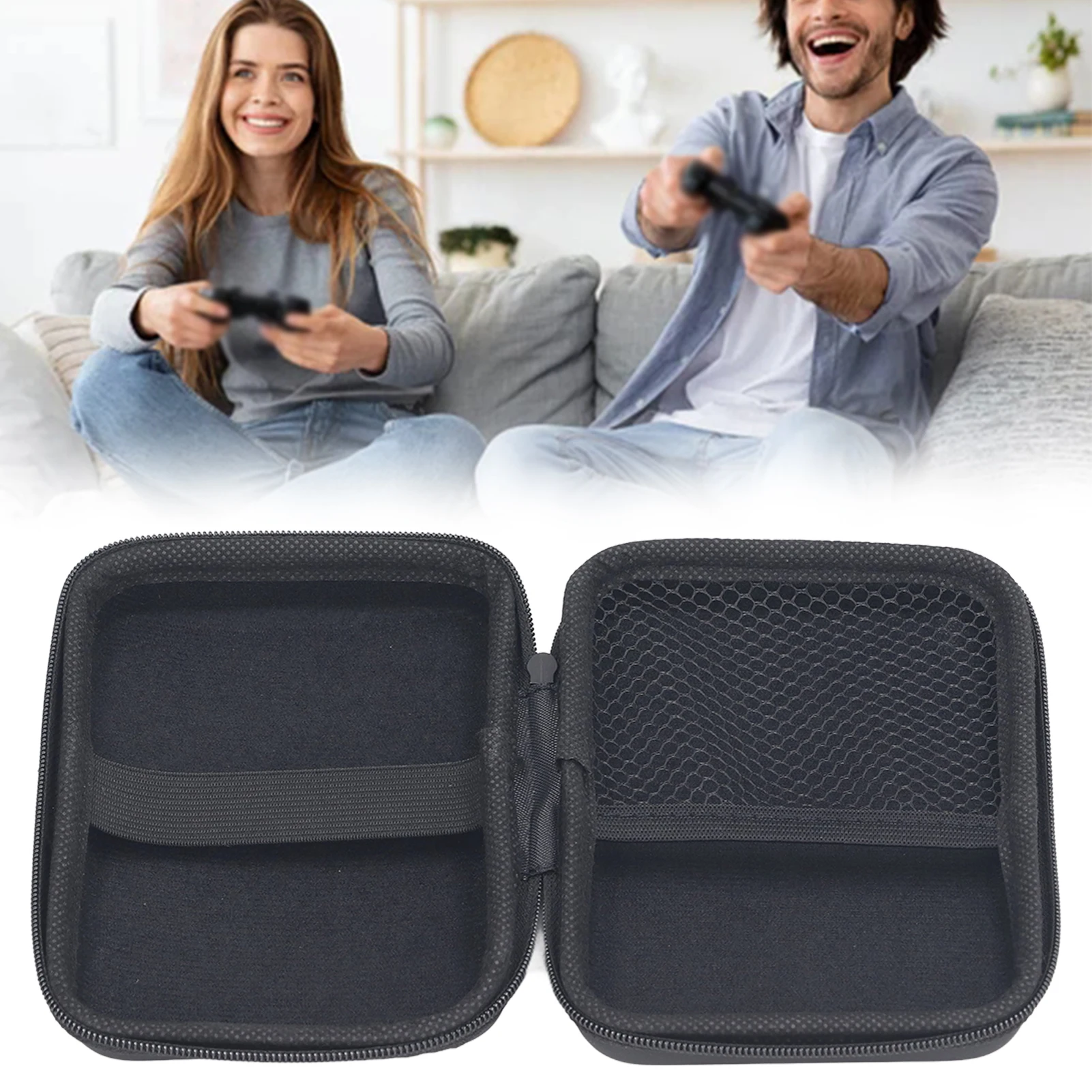 Gaming Machine Carrying Case Prevent Scratches Shockproof Double Layer Sponge Handheld Game Console Storage Bag for Travel Use