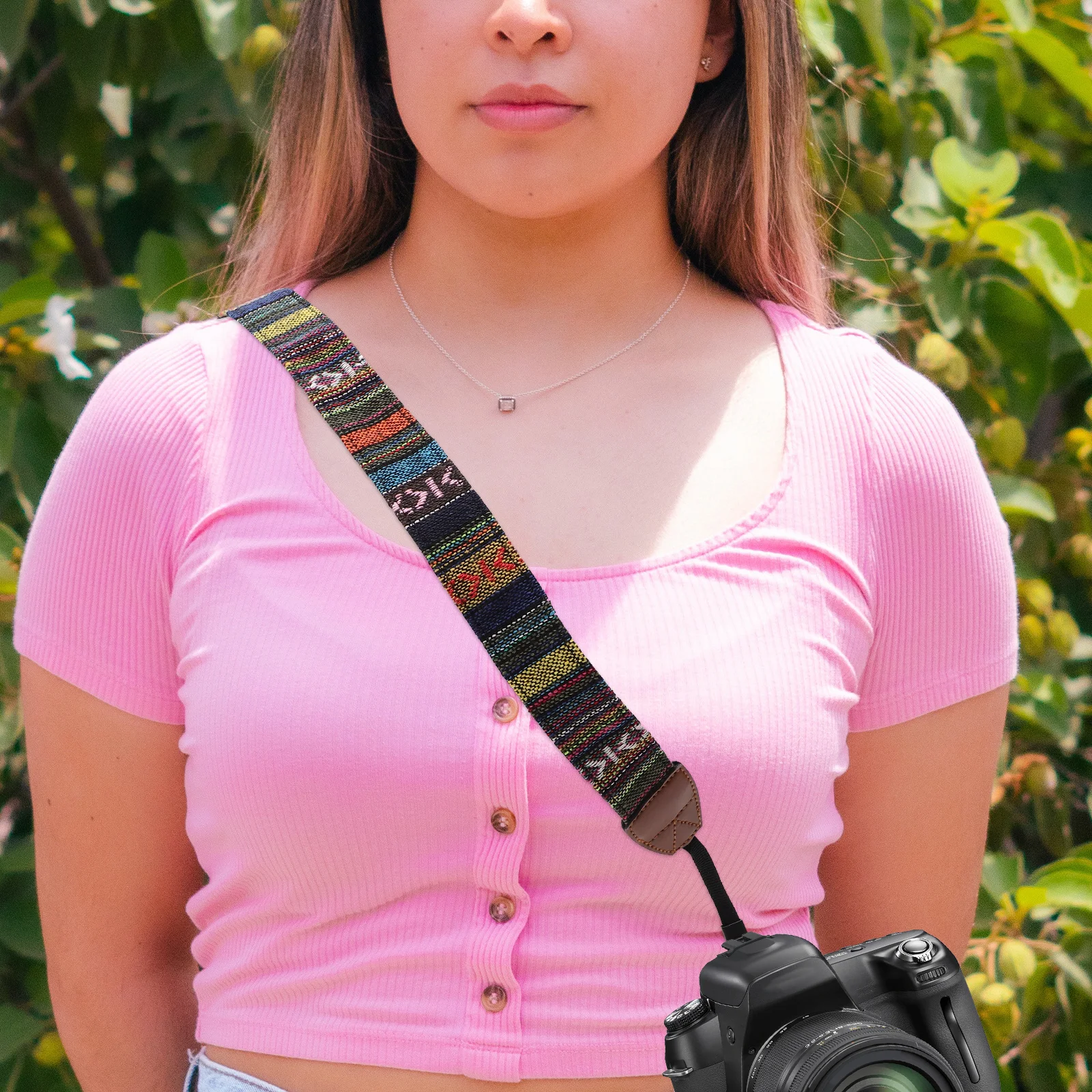 

Camera Shoulder Canvas Durable Wide Compatible Dslr Adjustable Sling For Outdoor Neck Camera Neck Strap Diagonal Wear