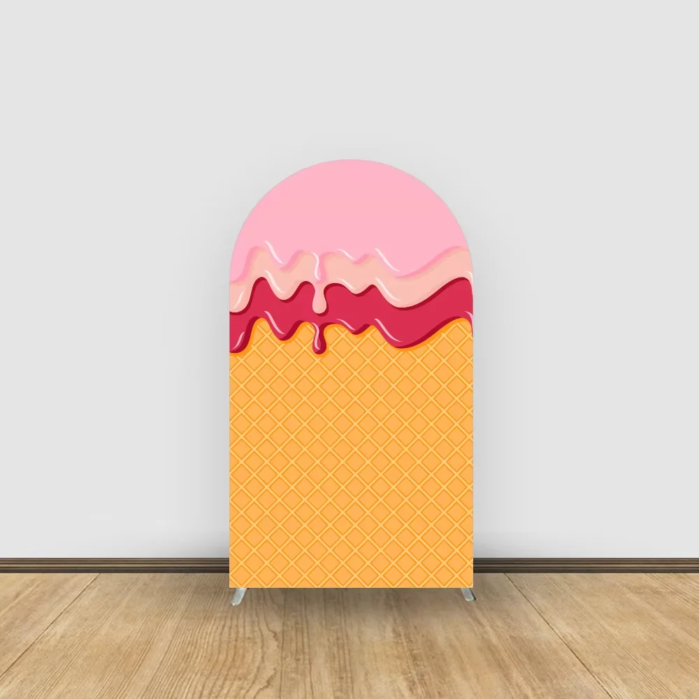 Mehofond-telón de fondo con arco de helado rosa, cubierta para fiesta de cumpleaños de niñas, decoración para Baby Shower, fondo Chiara de 2 lados