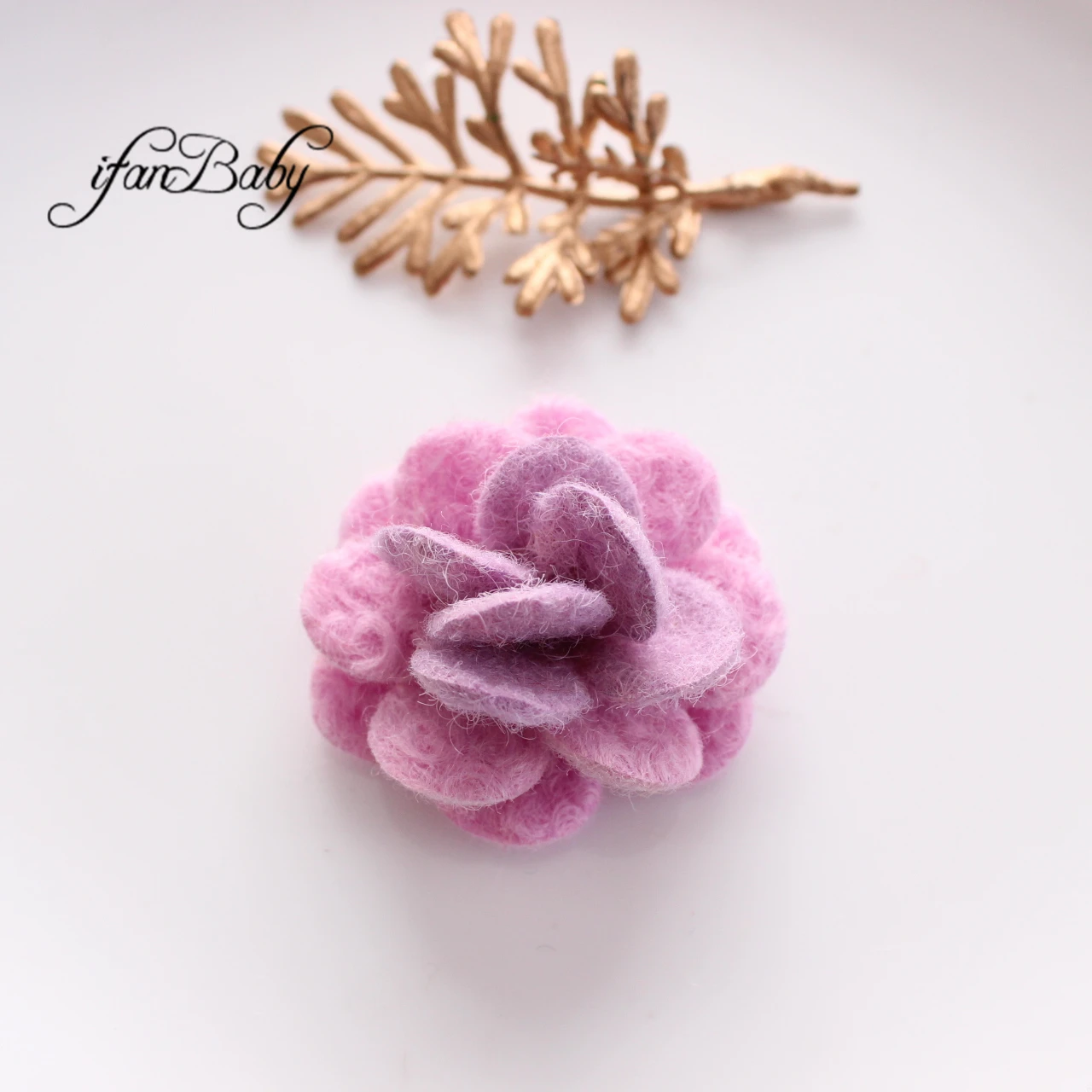 Fashion Kids DIY Accessories 5cm Felt Wool Flower Flat Back Girl Hair Flowers