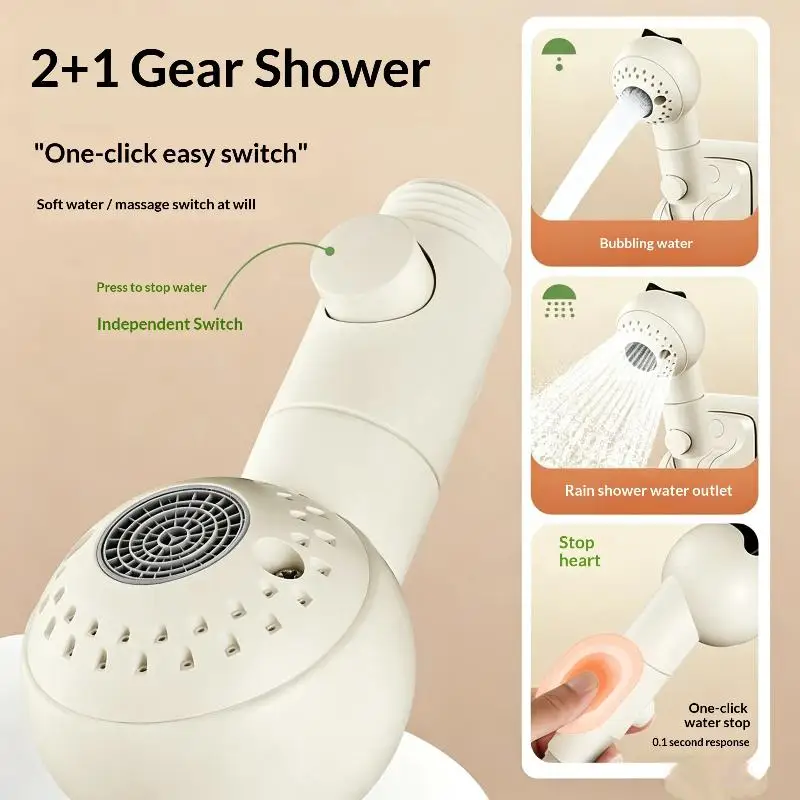Baby Bathroom Shower Set High Pressure Children Shower Head Backwashing Easy Operation for Infant Daily Bath