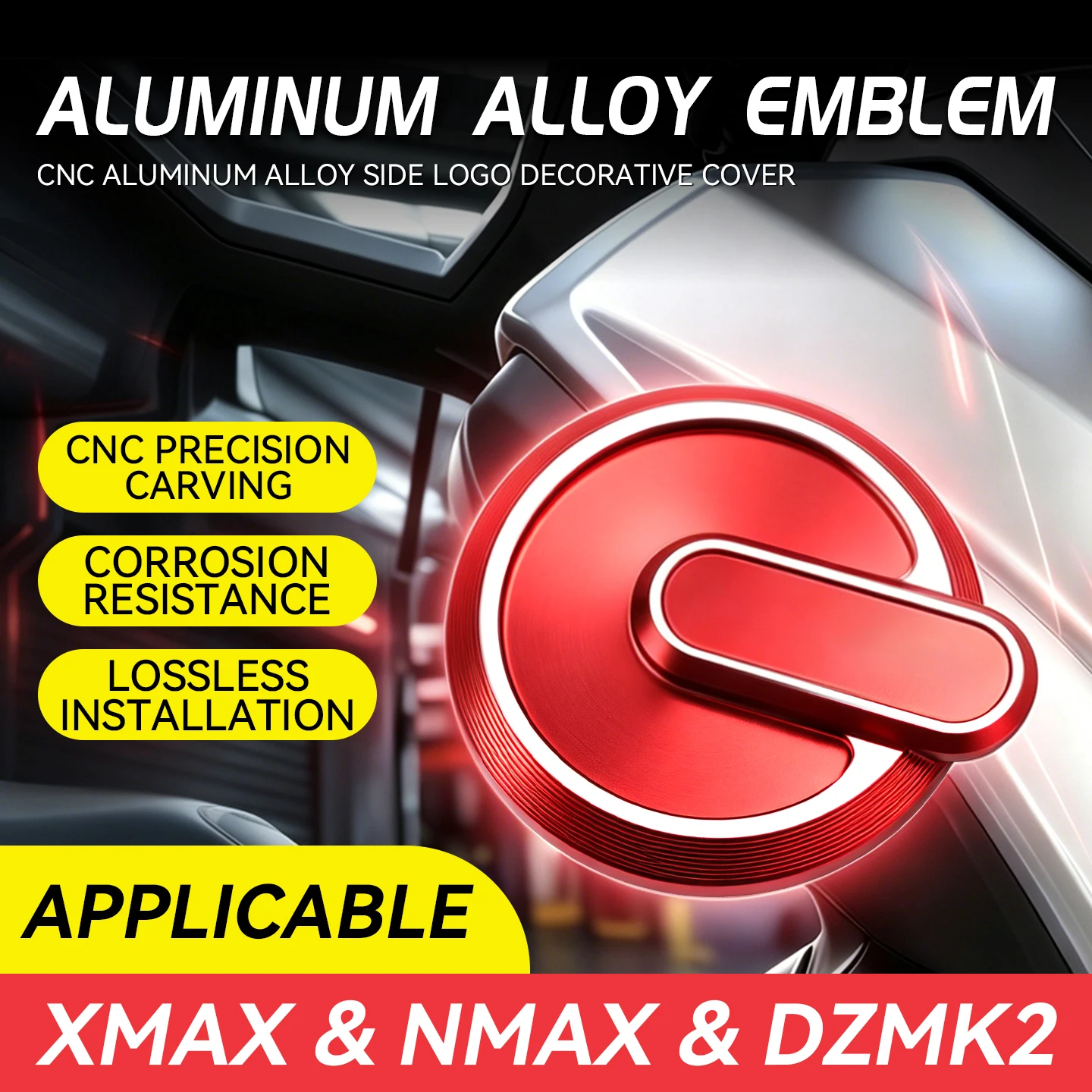 

Для мотоциклов YAMAHA XMAX250 XMAX300 2023-2024: Декоративная накладка-эмблема из алюминиевого сплава с ЧПУ, модифицированный аксессуар