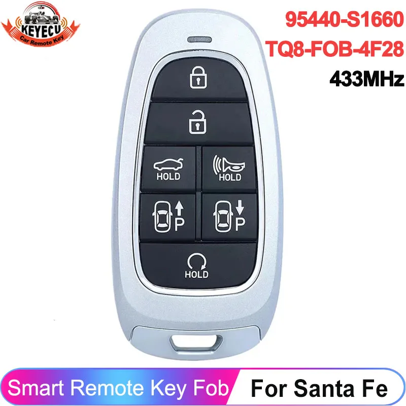 KEYECU 7 Buttons 95440-S1660 For Hyundai Santa Fe 2023 FCC ID: TQ8-FOB-4F28 Smart 433MHz ID47 Chip Remote Key Fob