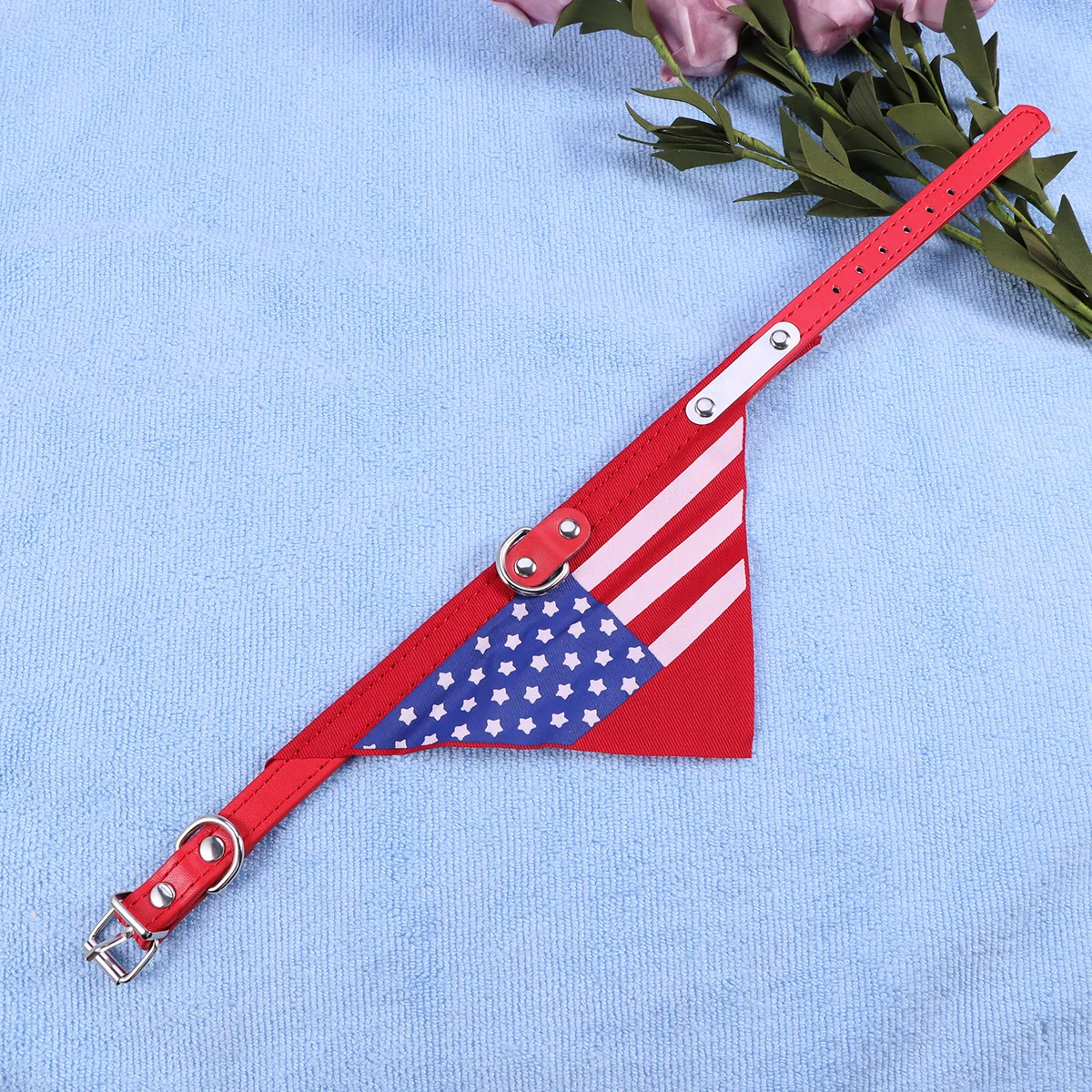 

Pet For Dogs Premium Fabric Cool Comfortable Dog Bandana Collar Printed Triangle Scarf Bib Red Size M Dog Scarf Collar