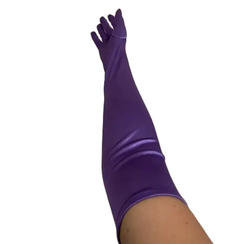 52 سنتيمتر 70 سنتيمتر طول قفازات الساتان النساء فستان حفلات الزفاف مساء آداب الأداء الصلبة قفازات طويلة اكسسوارات #4