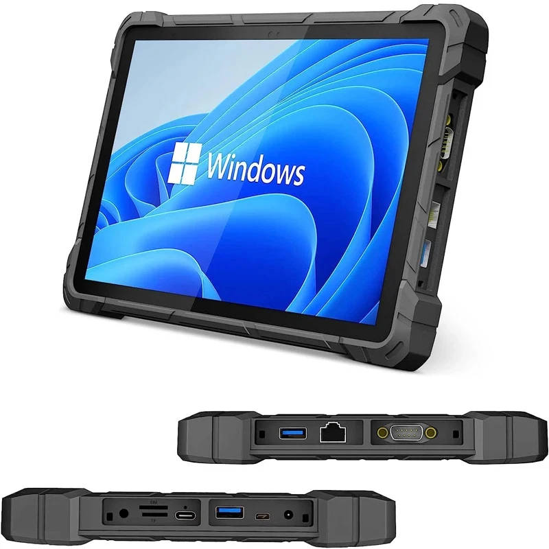 10.1 Inch Windows 11 Pro Rugged Tablet 4G LTE GPS 8GB RAM/128 GB ROM 10000mAh IP67 Handheld Waterproof Tablet