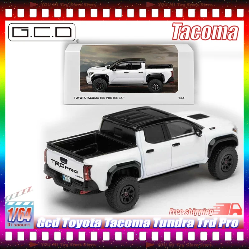 

New 1:64 Gcd Toyota Tacoma Trd Pro Ice Cap White Alloy Diecast Simulation Car Model Collectible Vehicle Hobby Collection Display