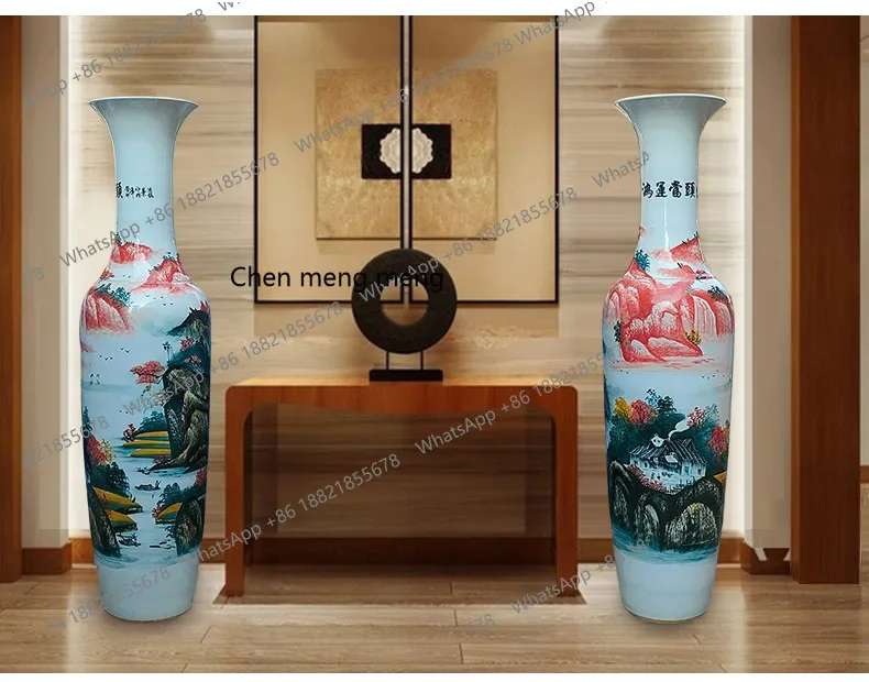 H178Handicraft ceramics hand-painted, floor-to-ceiling large vase company hotel decoration opening ornament