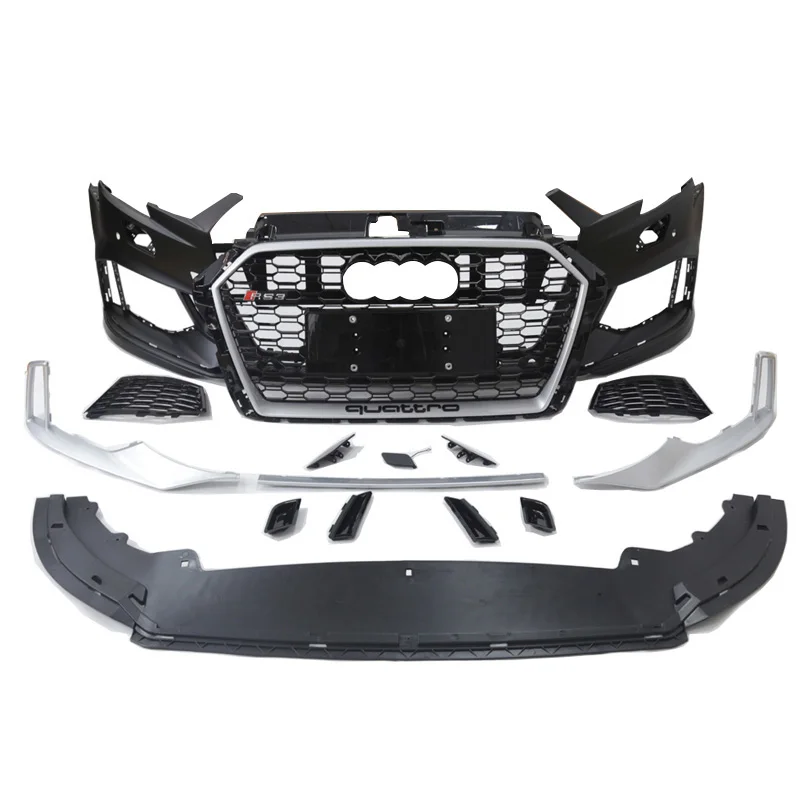 

2017 2018 2019 A3 S3 RS3 Front Bumper with Grill For A3 S3 8V5 bodykit facelift RS3 car bodikits bumper 2017 2018 2019