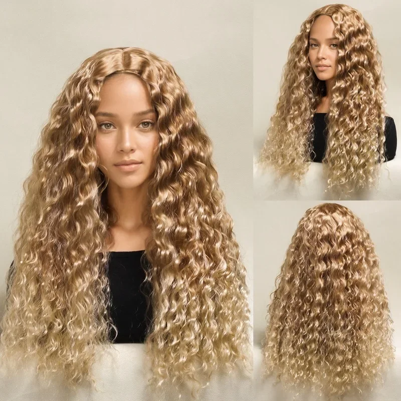 

European and American fashion chemical fiber headgear, African hot-selling small winding tube explosion head long curly hair wig