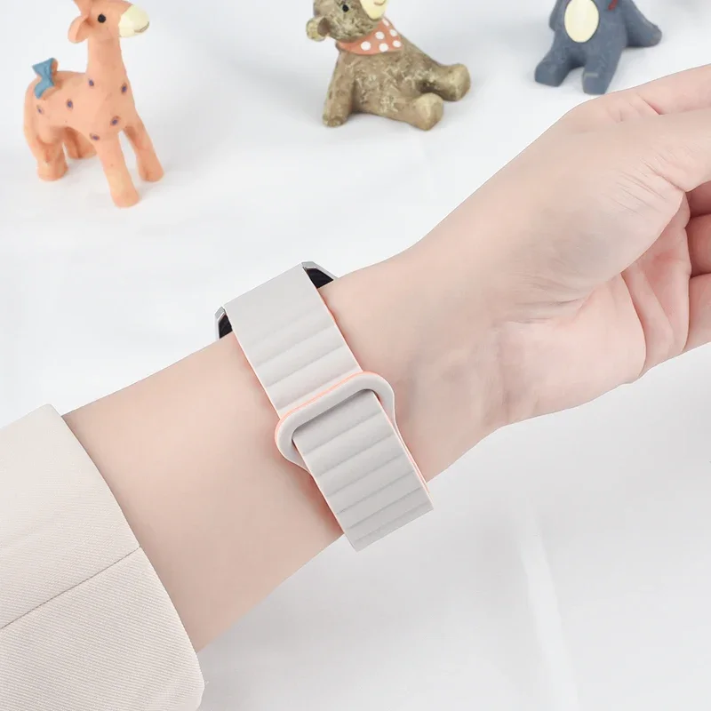 Pop Magnetic Loop For Samsung Galaxy Watch 6/5 Pro/4/Classic/active 2 20mm 22mm Band Silicone Link Bracelet Huawei GT 2-2e 3-4 S