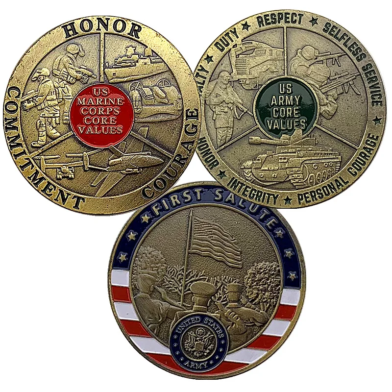 3pcs Honor Army Sniper Fighter Red Coin Collection  Commemorative Coin Challenge Coin best gift medal