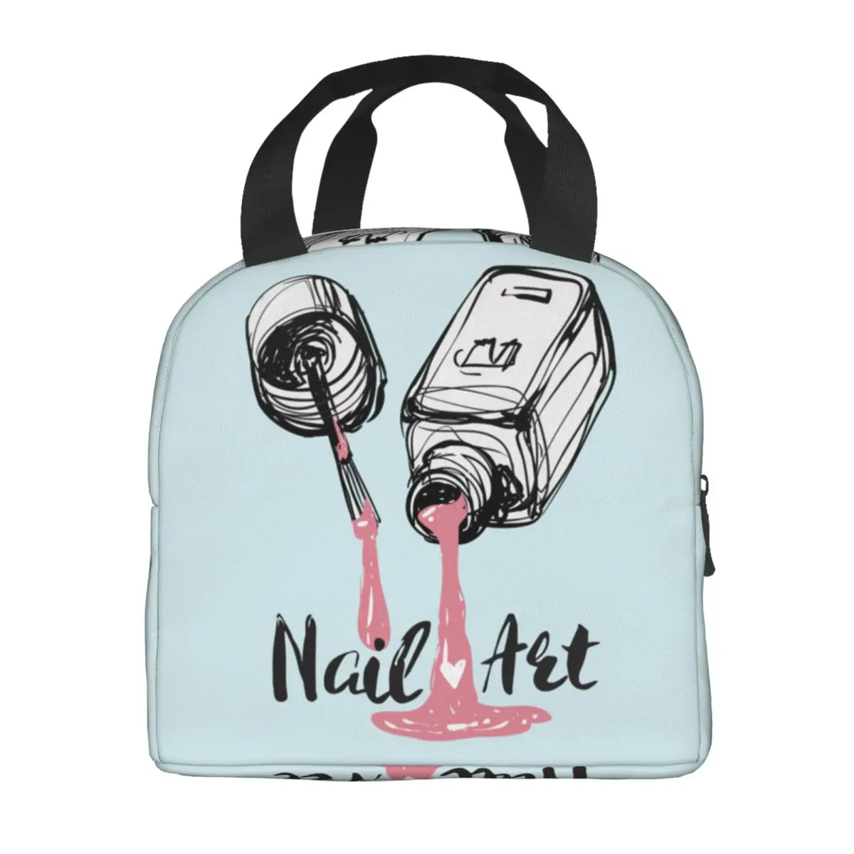 Custom Modern Nail Polish Insulated Lunch Bag for Women Manicure Manicurist Thermal Cooler Lunch Box Office Work School