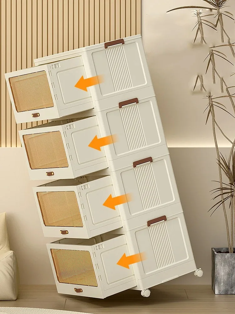 

Storage Box Closet Cabinet Household Drawer Foldable Free Installation Multi-Layer Modular Closet Sorting Containers Bins