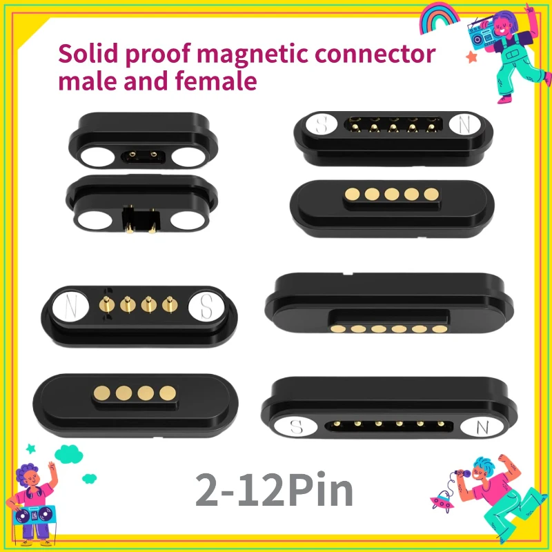 1PCS Dumby-Proof Magnetic Male and Female Connector Terminal 2.3PH Charging Conductive Spring Ejector Gold Plated