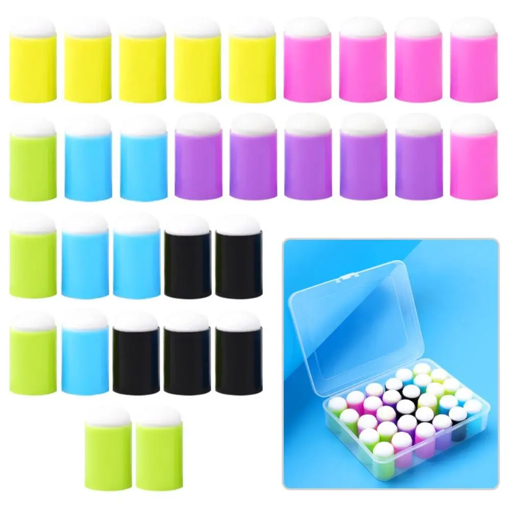 30pcs Colorful Inking Staining Finger Painting Sponge DIY Craft Dauber Sponge Smudge Drawing Tools Painting Finger Cot Drawing