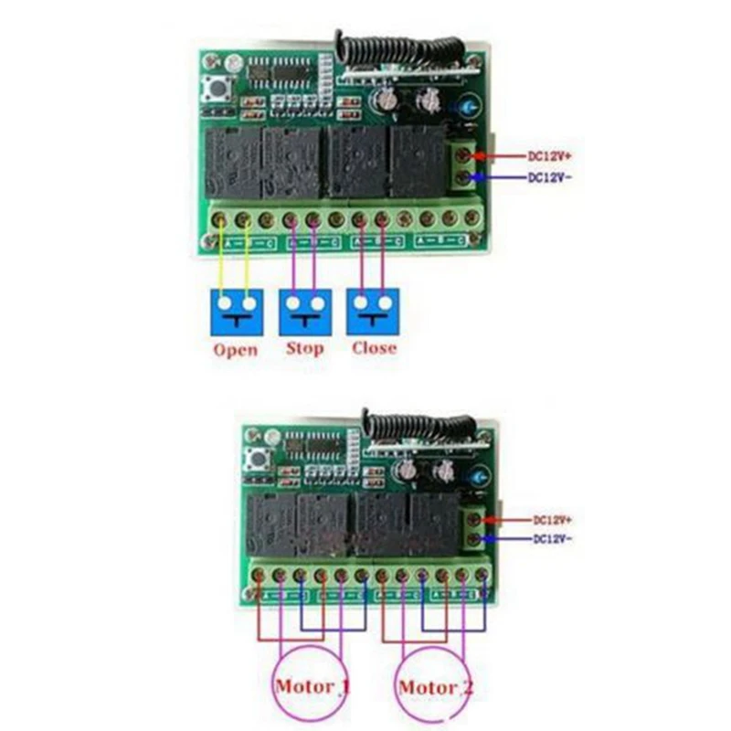 12V 4CH Channel 433Mhz Wireless Remote Control Switch Integrated Circuit With 4 Transmitter DIY Replace Parts Tool Kits