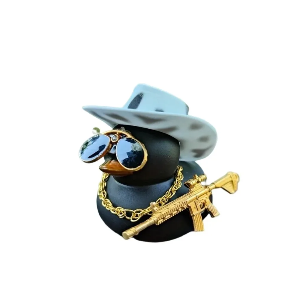 1PC Cowboy Hat Black Duck Car Decoration Rear View Mirror Decoration image 5