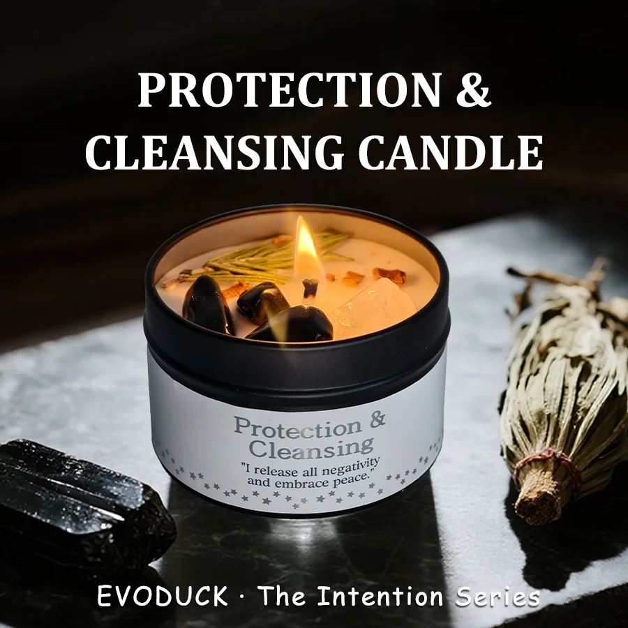 Vela perfumada: protección y limpieza, vela perfumada con ritual de cristal, uso diario adecuado, regalos navideños, uso de decoración del hogar de Halloween