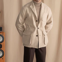 Mr. Deer Three 100% Wool Gentry Jacket Winter Vintage Warm Twee Lapel British Hunting Teda Jacket