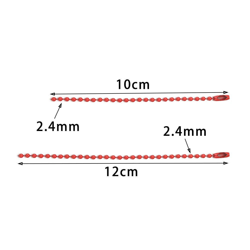 100pcs/lot Iron Ball Bead Chains 10cm/12cm Colorful KeyRing Chain Label Hand Tag Connector Bulk Chains For DIY Jewelry Making