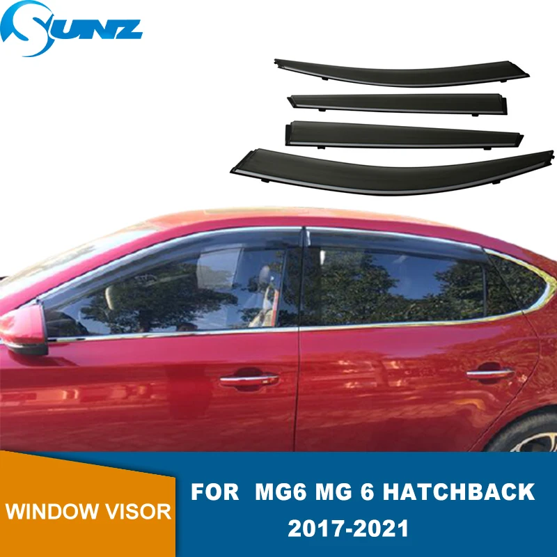 Door Visor For MG6 MG 6 Hatchback 2017 2018 2019 2020 2021 4Pcs Smoked Window Guards Weathershield Sun Rain Guards SUNZ