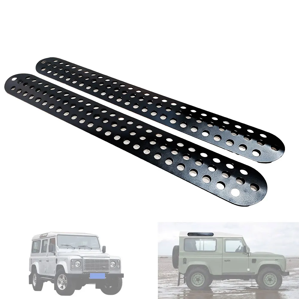 For Land Rover Defender 90 110 130 2004-18 Alloy Black Car Roof Door Side Window Glass Protection Panel Stickers Car Accessories