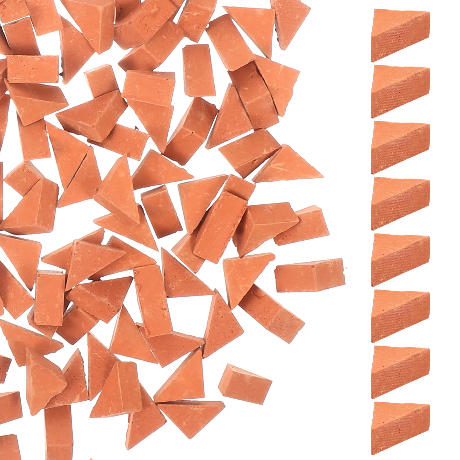 

200 шт. миниатюрных треугольных кирпичей из искусственного кирпича для декорации миниатюрных сцен, аксессуары для песочниц и ландшафтного дизайна