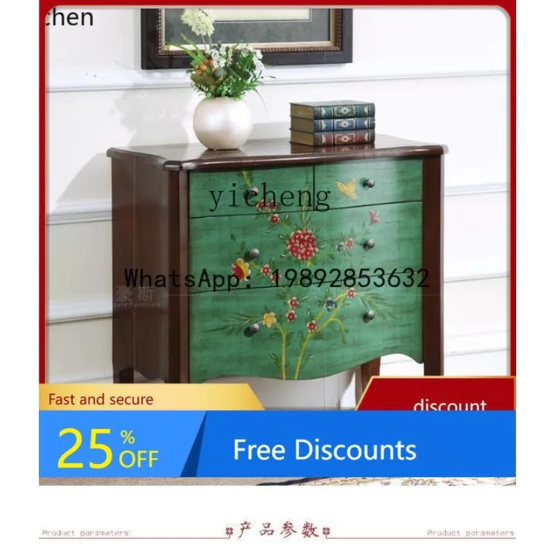 AA American Retro Painted Furniture Kreative Kommode Aufbewahrungsschrank Schlafzimmer Aufbewahrung Nachttisch