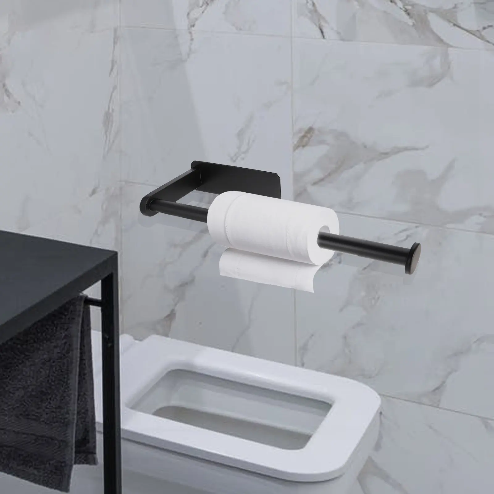 

Stainless Steel Wall-Mounted Paper Towel Holder Bathroom Kitchen Roll Organizer Modern Stylish Smooth Edges