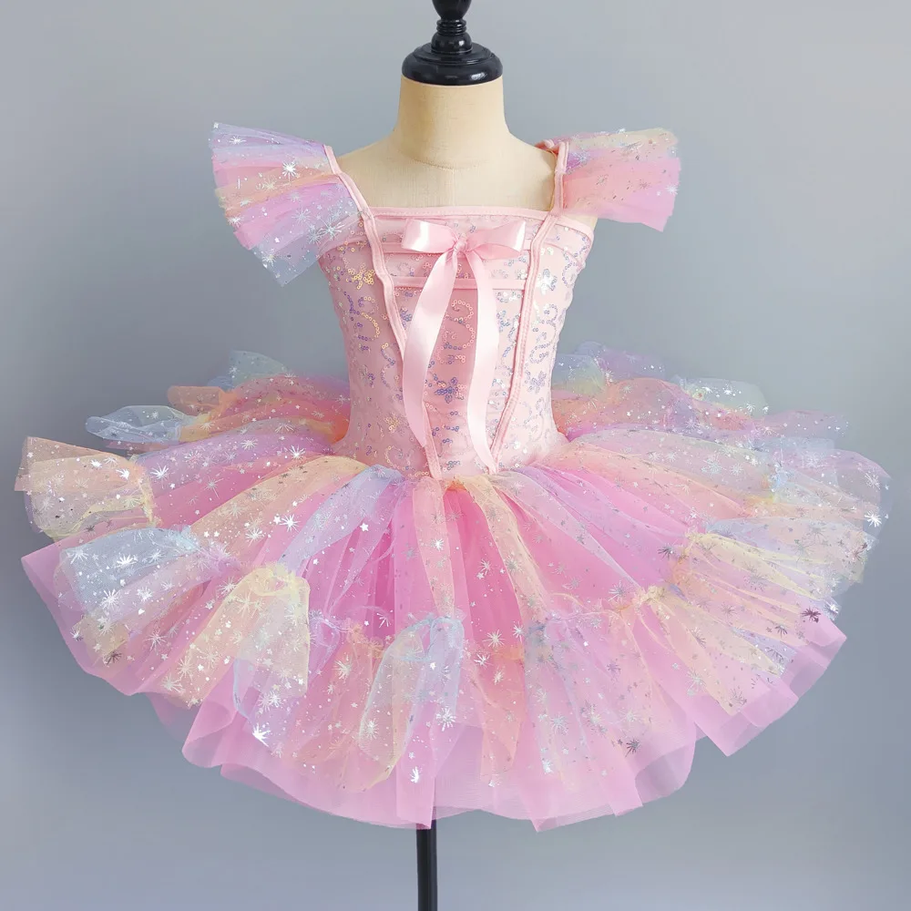 Ballerine adulte enfants fleur filles professionnel Ballet Tutu robe femmes princesse plateau crêpe cygne lac scène danse Costume