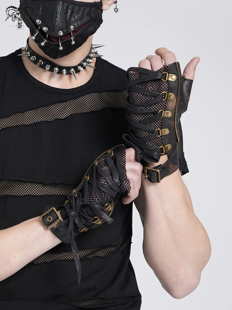 

Devil Fashion Asymmetric Punk Vintage Gloves GE012 Fashion Accessories Leather Gloves Stylish Handwear for Men And Women