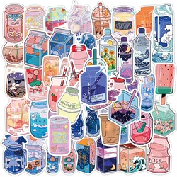 10/30/50PCS Kawaii Drink PVC Sticker Aesthetic Japanese Stationery Hand Accounting Children's Decoration Scrapbooking Supplies