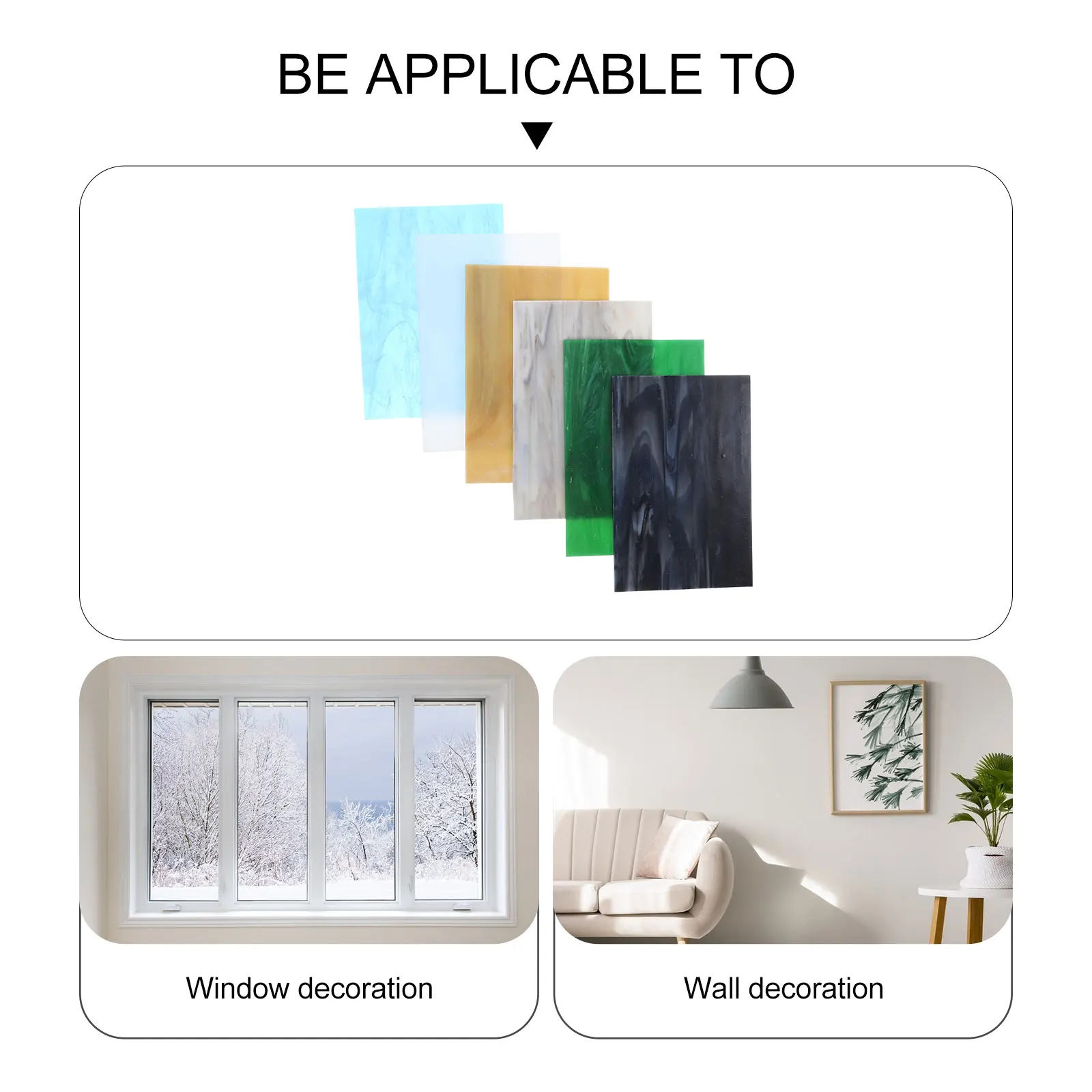 

6 Sheets Colorful Glass Fragments Stained Glass Art Craft Materials for DIY Wall Mosaic Tiles Home Garden Decoration Supplies