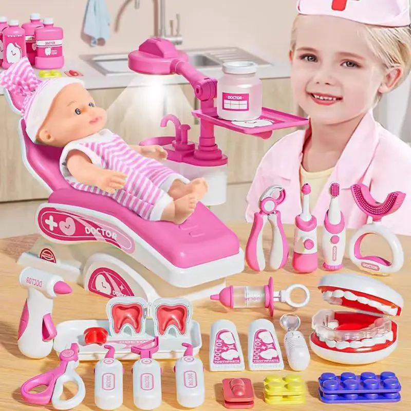 Conjunto de brinquedos médicos para crianças, brinquedo de dramatização, simulação médica, jogo de cena, dentista, enfermeira, ferramentas, instituição médica, presentes de brinquedo