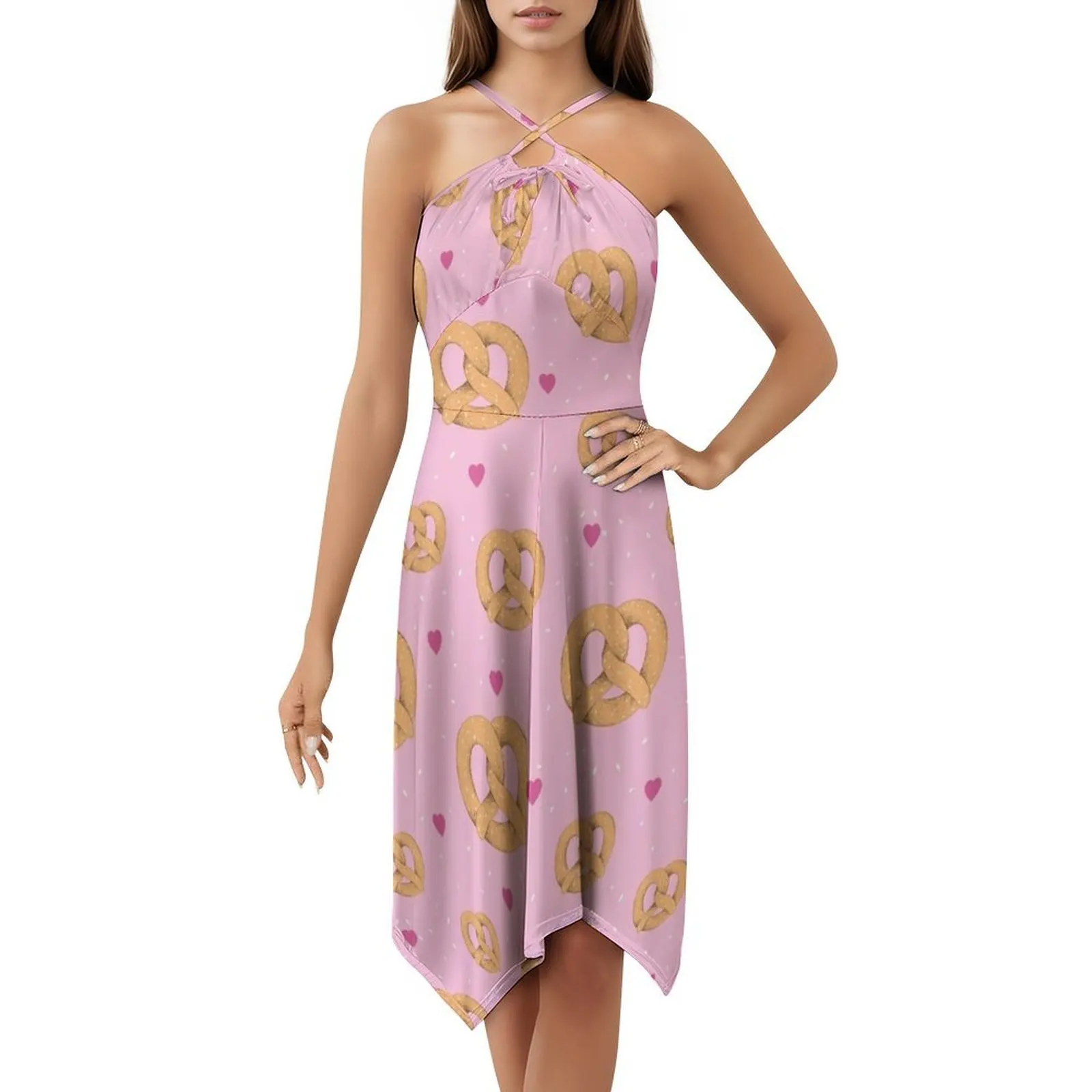 فستان بوهيمي عتيق بنمط سلس وقلب لطيف بأكمام منتفخة أو خيارات بدون أكمام للنساء فستان بريتزل فود #5