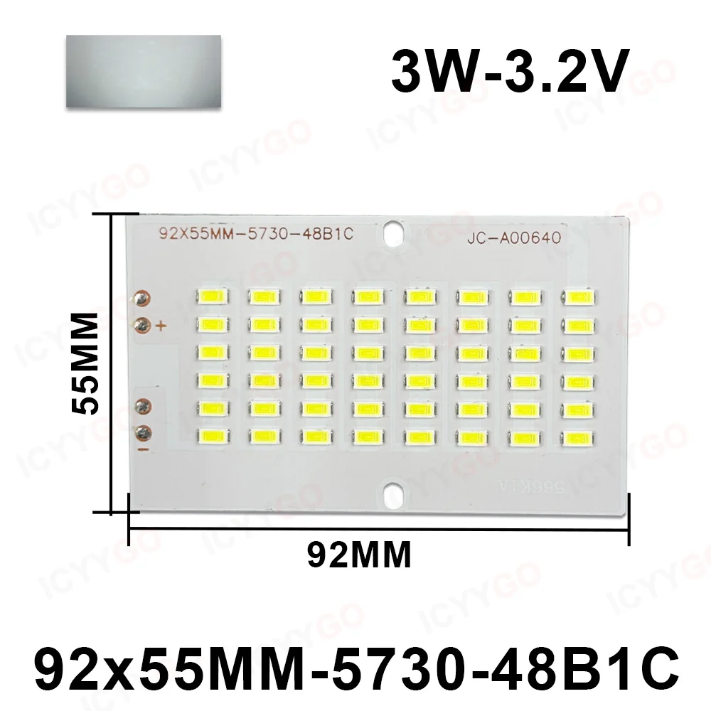 Rdzeń lampy solarnej o wysokiej jasności, 5730 koralików, płytka z lampą LED, 48 koralików, zasilacz niskonapięciowy, 3,2 V, białe źródło światła