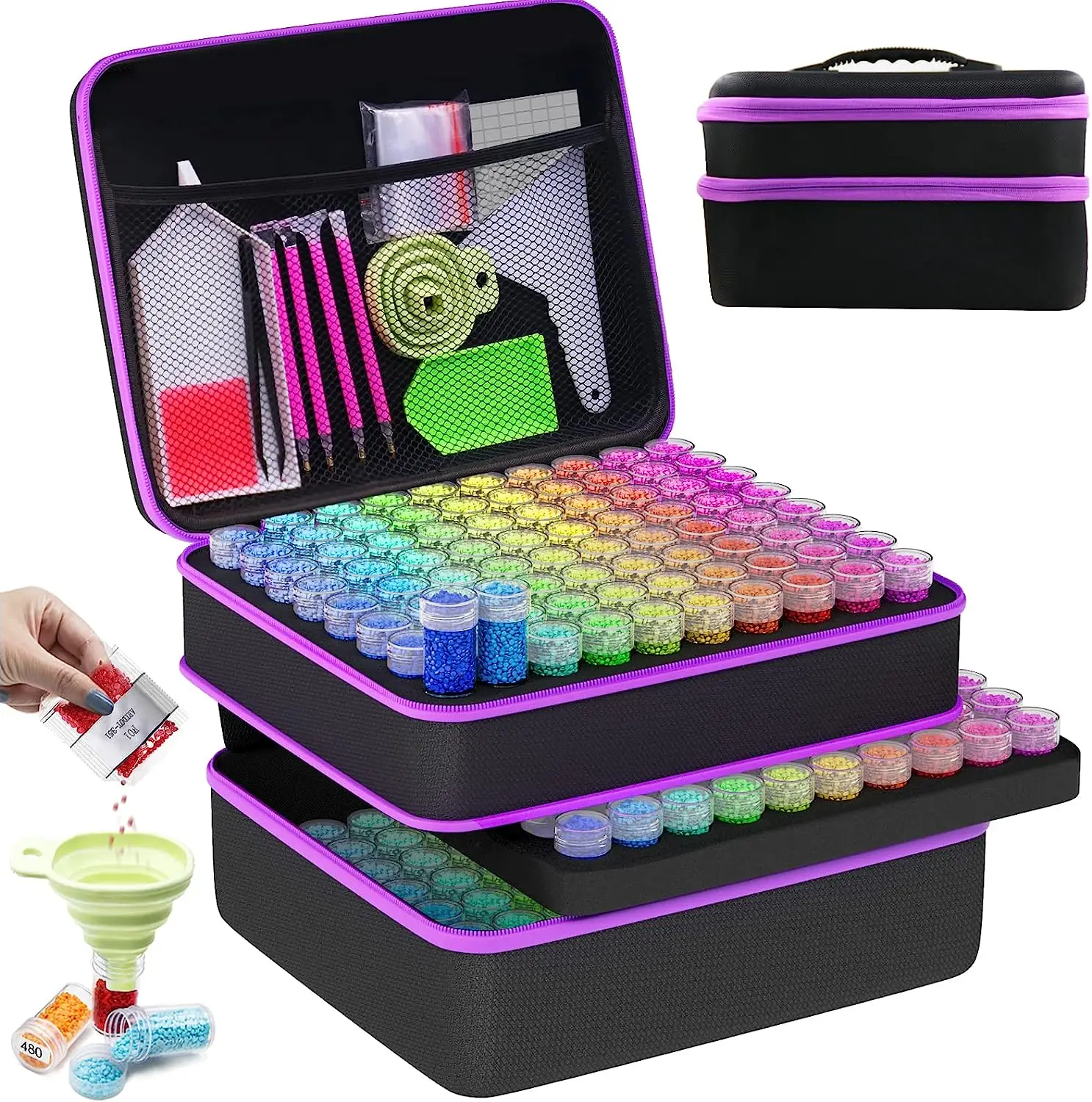 Children\'s diamond painting tool accessories 240 bottles of clay beads storage container 5d diamond painting embroidery